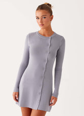 Not One Time Long Sleeve Knit Mini Dress