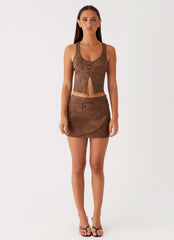 West District PU Mini Skirt