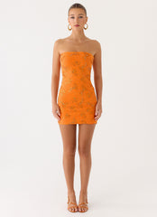 Push Back Beaded Sequin Mini Dress