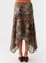 Rosewood Low Rise Midi Skirt