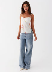 Rosy Linen Backless Top