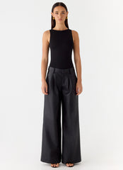 Samuel Low Rise Faux Leather Pants