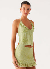 Savoir Beaded Halter Top