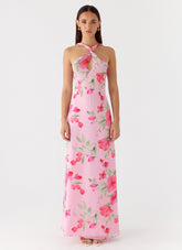 Serafim Chiffon Maxi Dress