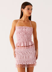 Shari Beaded Halter Top