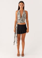 Tilda Asymmetric Pleated Mini Skirt