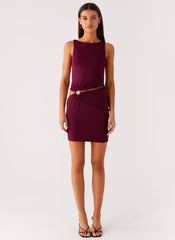 Velvet Wine Mini Dress
