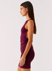 Velvet Wine Mini Dress