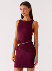 Velvet Wine Mini Dress