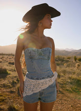Vianna Denim Bustier Top