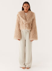 Virginia Cropped Faux Fur Jacket