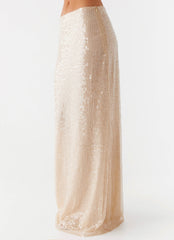 Wisteria Low Rise Sequin Maxi Skirt
