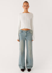 Wonderwall Lace Up Long Sleeve Top