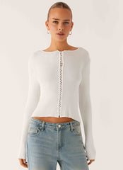 Wonderwall Lace Up Long Sleeve Top