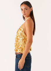 Xander Sequin Halter Top