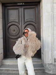 Virginia Cropped Faux Fur Jacket