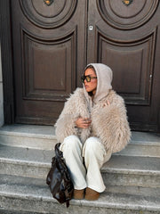 Virginia Cropped Faux Fur Jacket