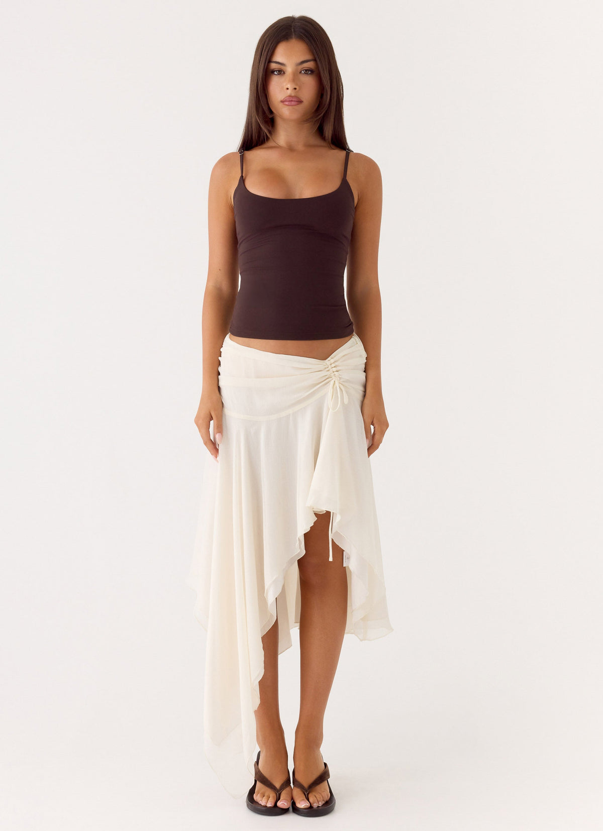 Abeda Asymmetrical Midi Skirt