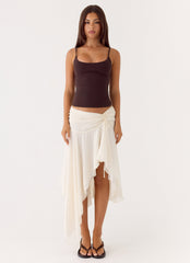 Abeda Asymmetrical Midi Skirt