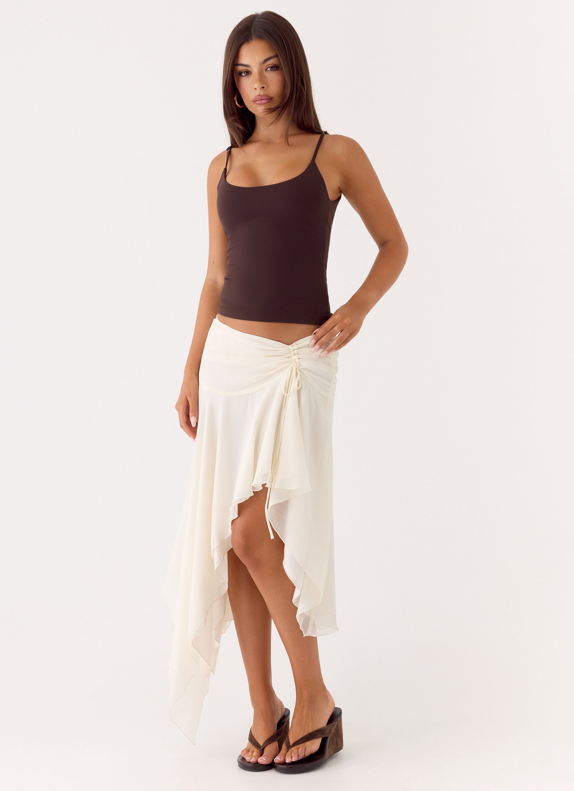 Abeda Asymmetrical Midi Skirt