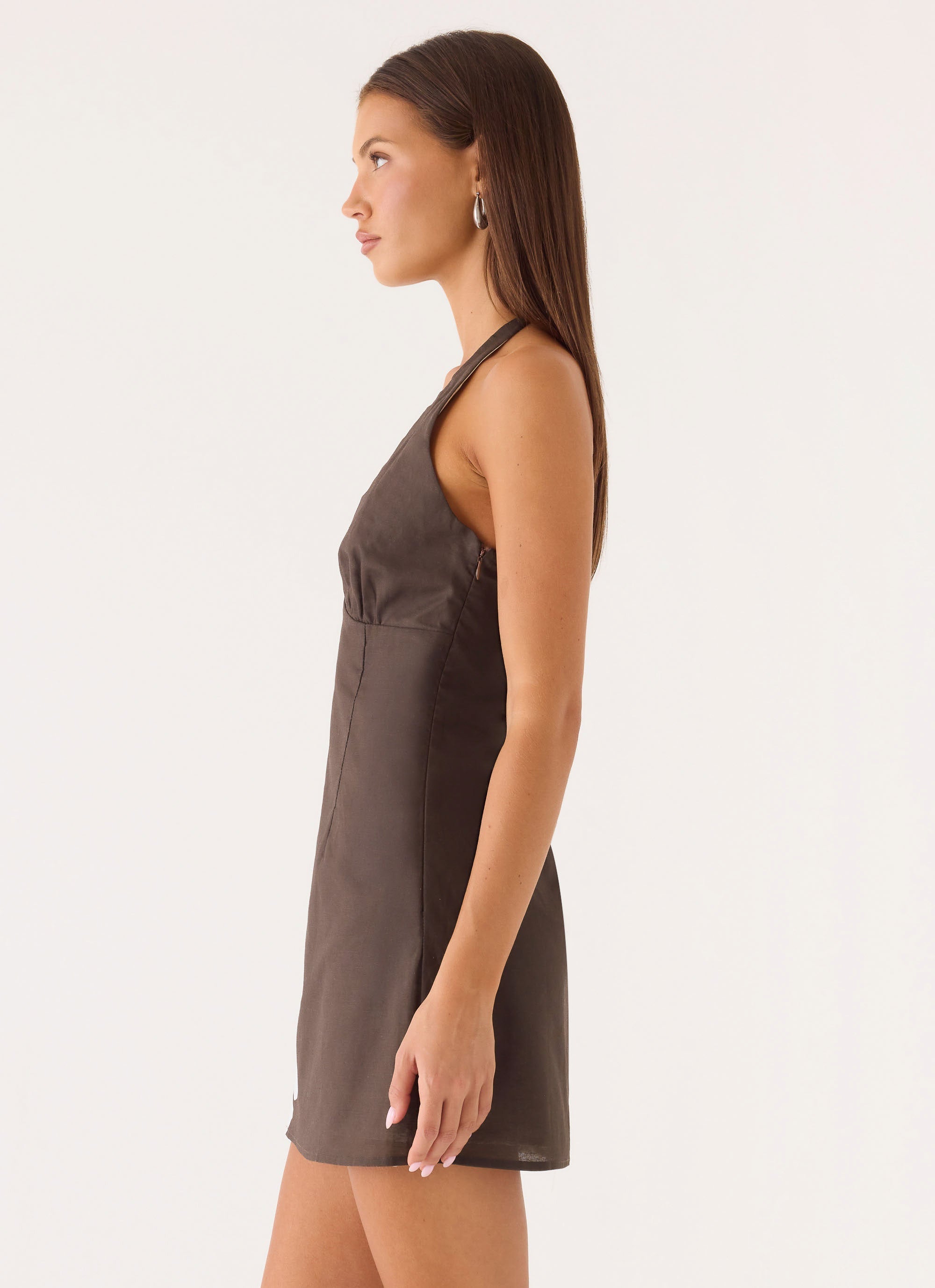 Agneta Halter Linen Mini Dress