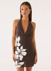 Agneta Halter Linen Mini Dress