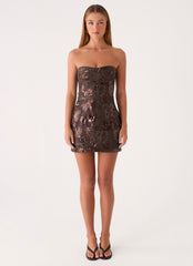 Akima Bustier Sequin Mini Dress