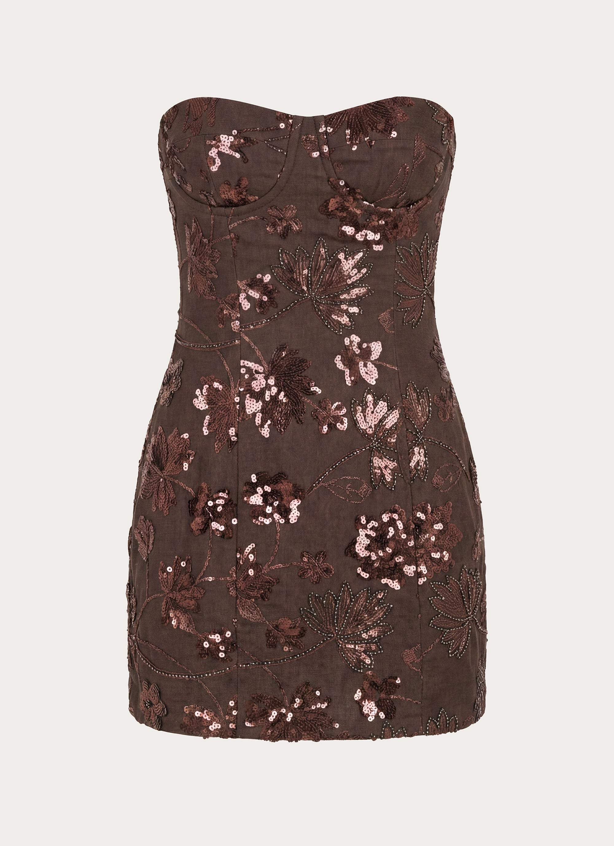Akima Bustier Sequin Mini Dress