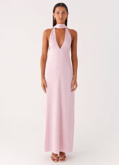 Alicia Satin Halter Maxi Dress