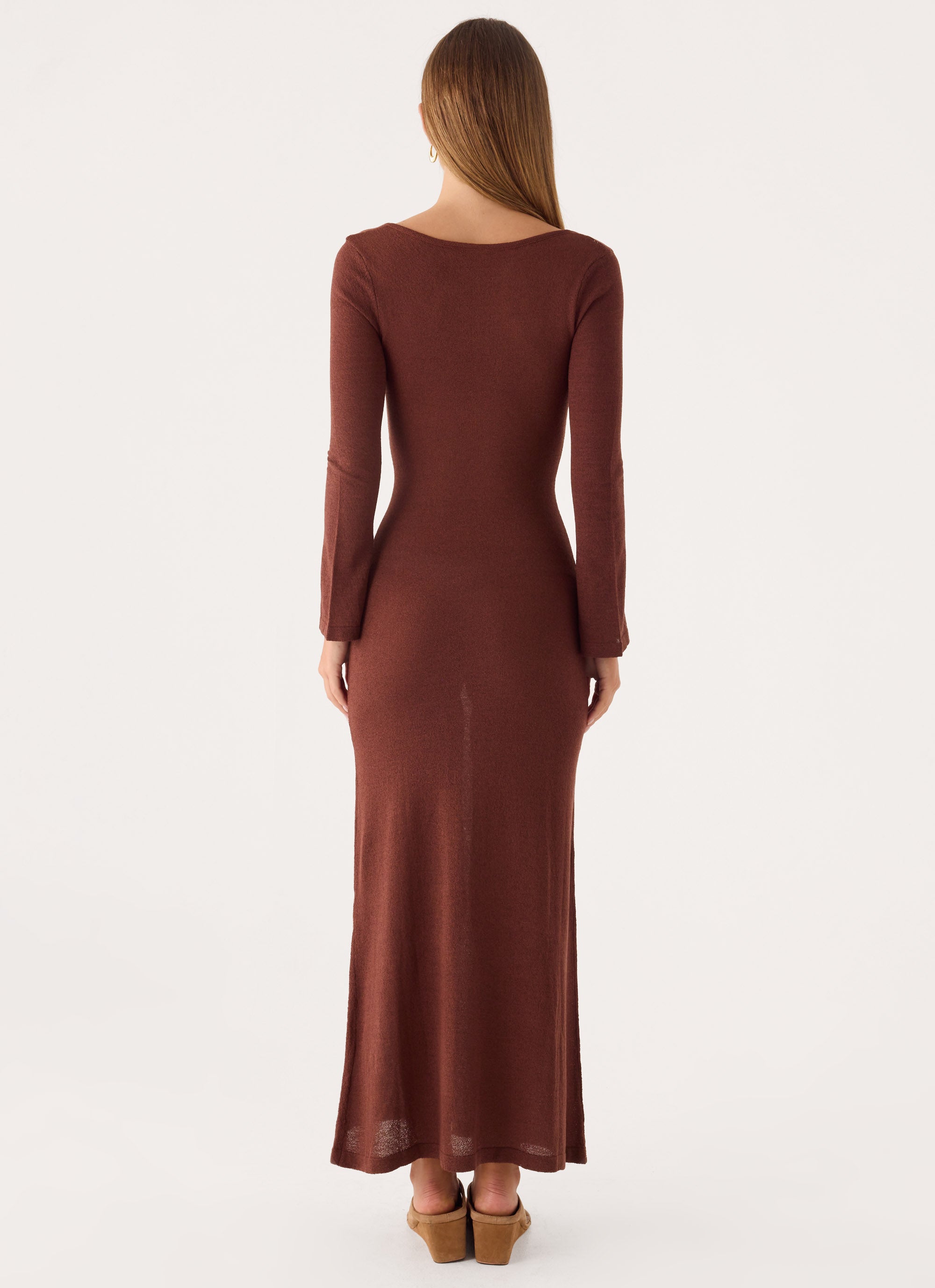 Amarise Knit Tie Front Maxi Dress
