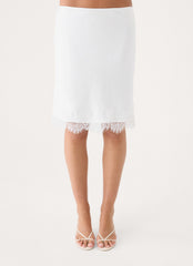 Argelia Lace Trim Midi Skirt