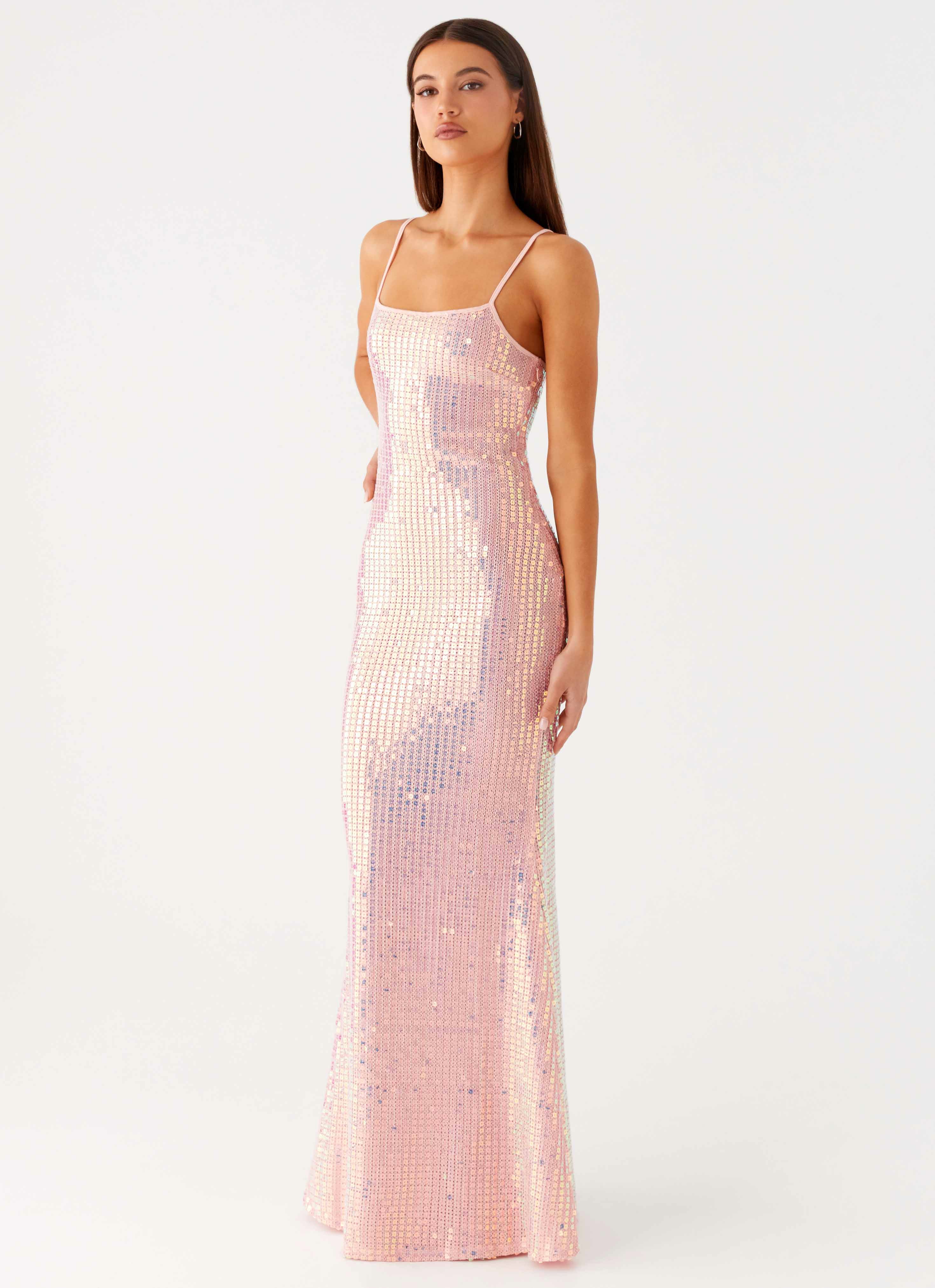 Attitude Knit Sequin Maxi Dress