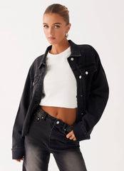 Back Again Oversized Denim Jacket
