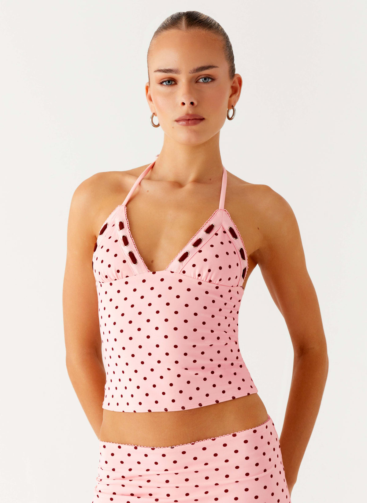 Bahama Eyelet Lace Up Top