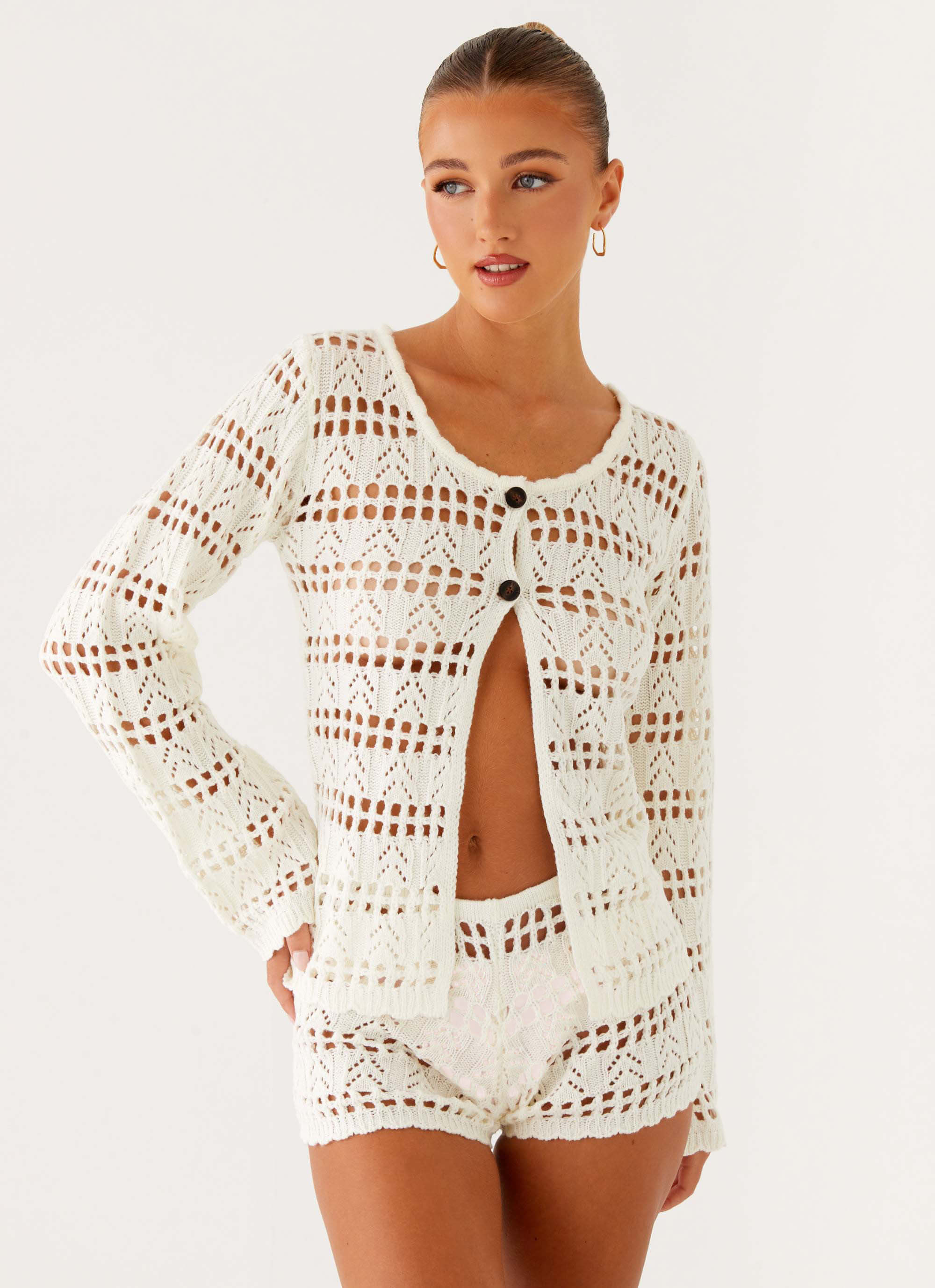 Baylock Crochet Long Sleeve Top