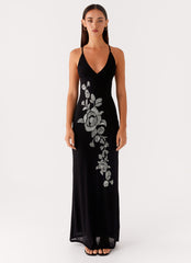 Beki Beaded Mesh Maxi Dress