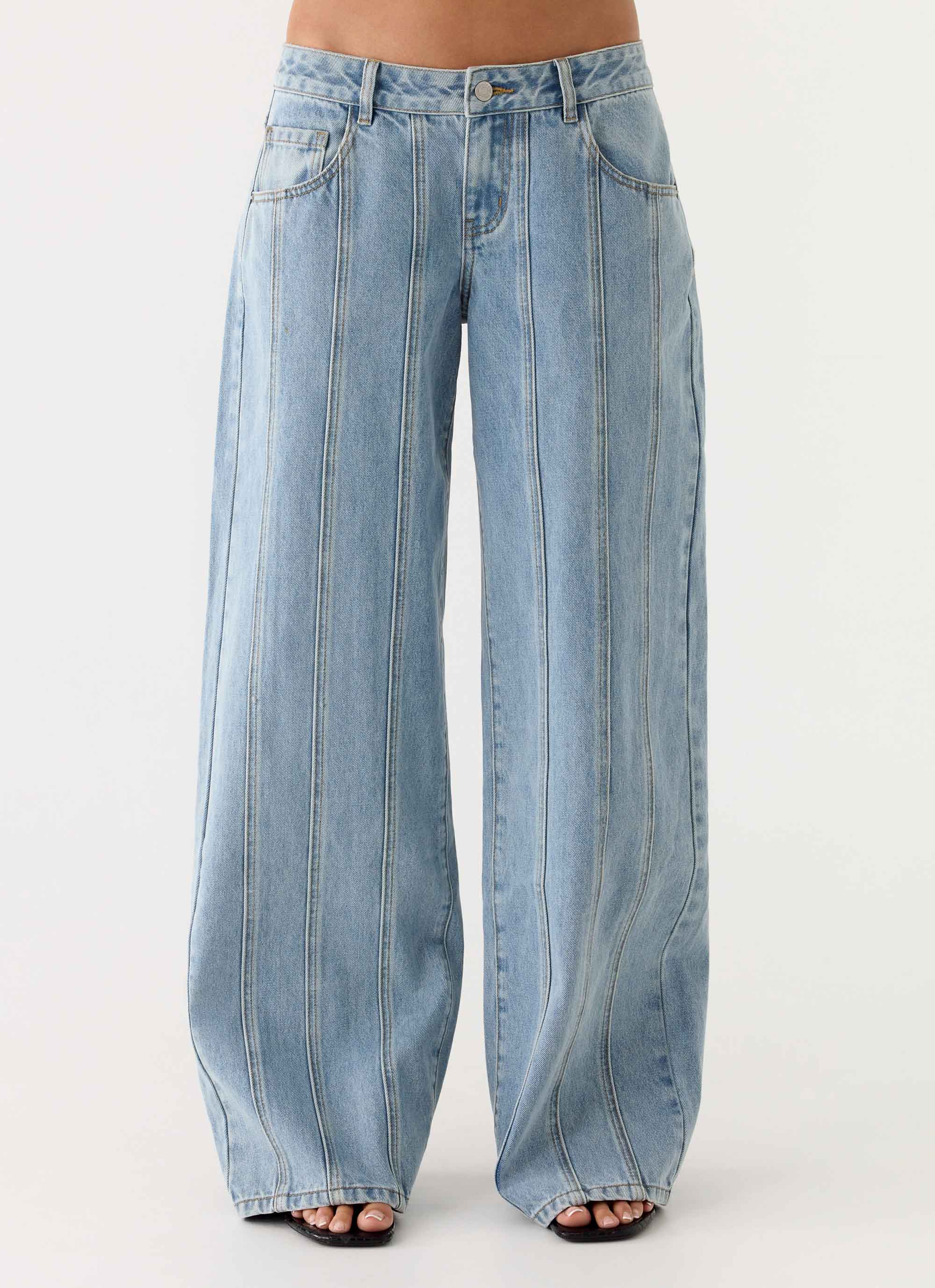 Johnny Low Rise Wide Leg Denim Jeans