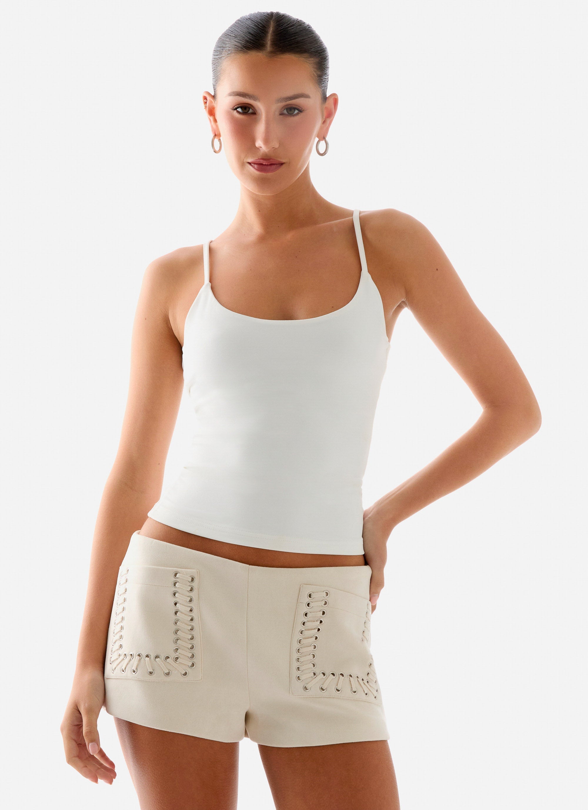 Candela Suede Low Rise Mini Shorts