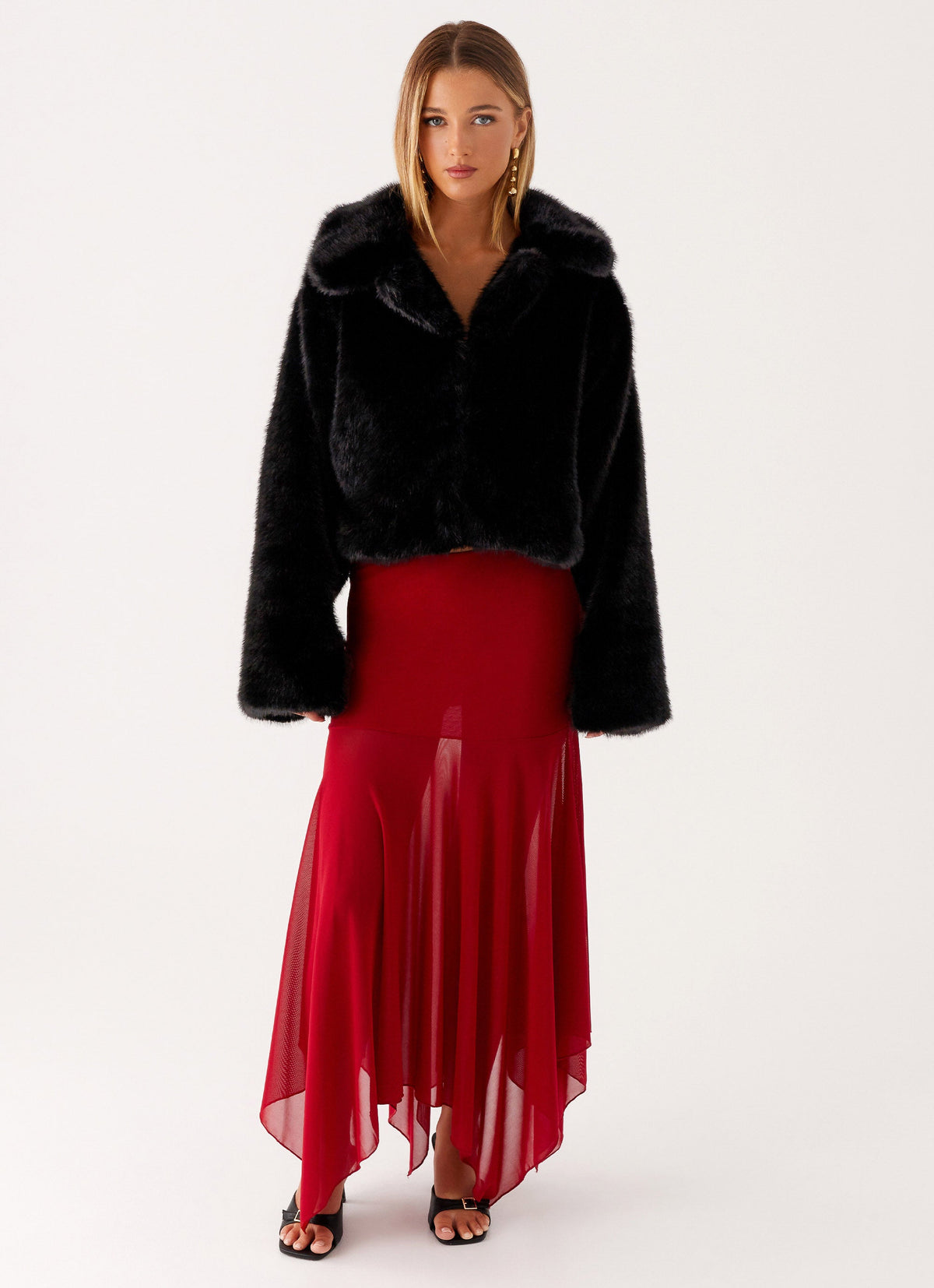 Carys Cropped Faux Fur Jacket