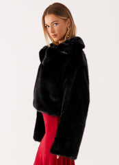 Carys Cropped Faux Fur Jacket