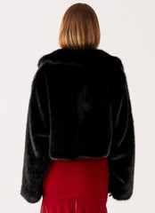 Carys Cropped Faux Fur Jacket