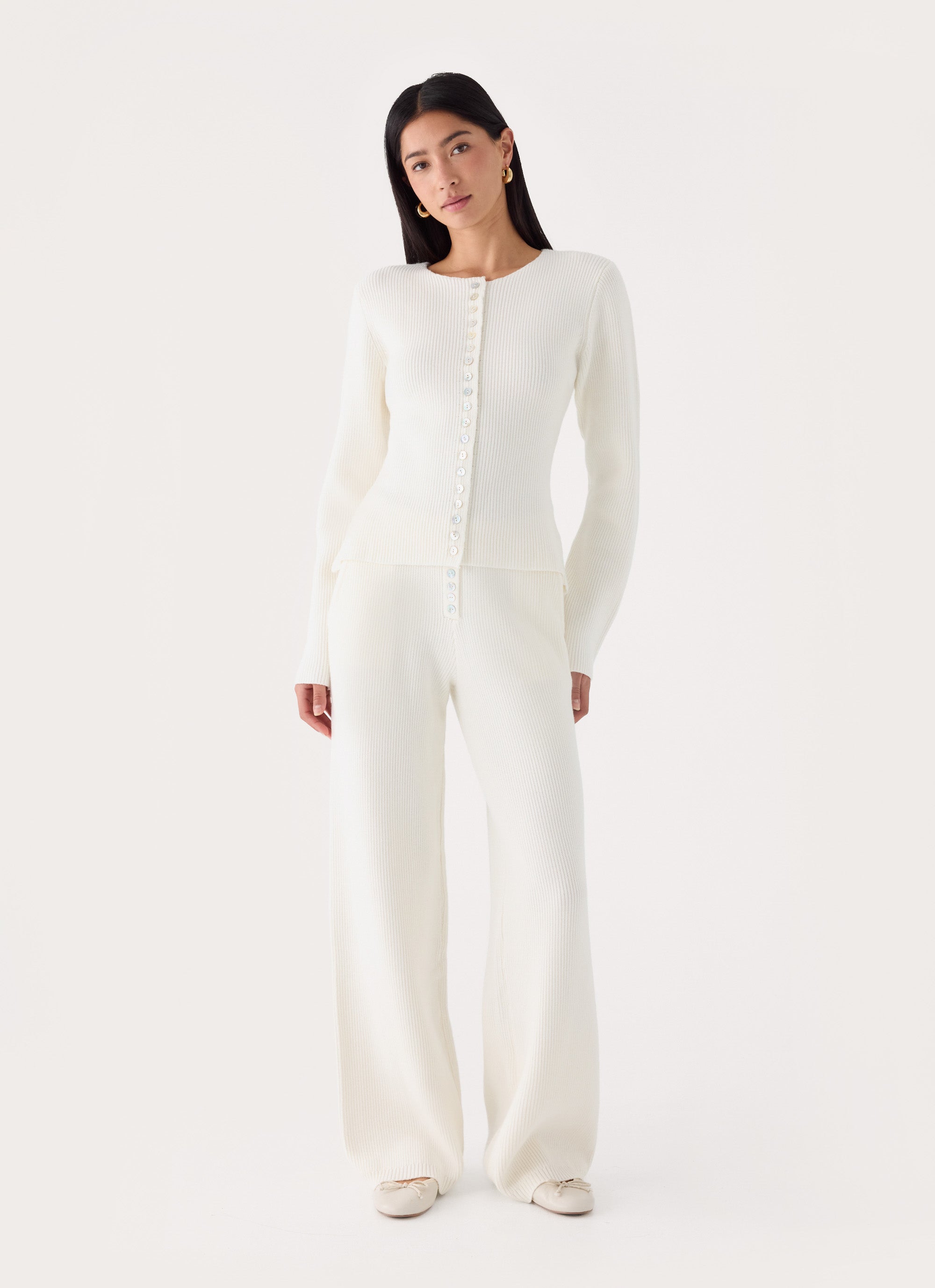 Cauaria Button Low Rise Knit Pants