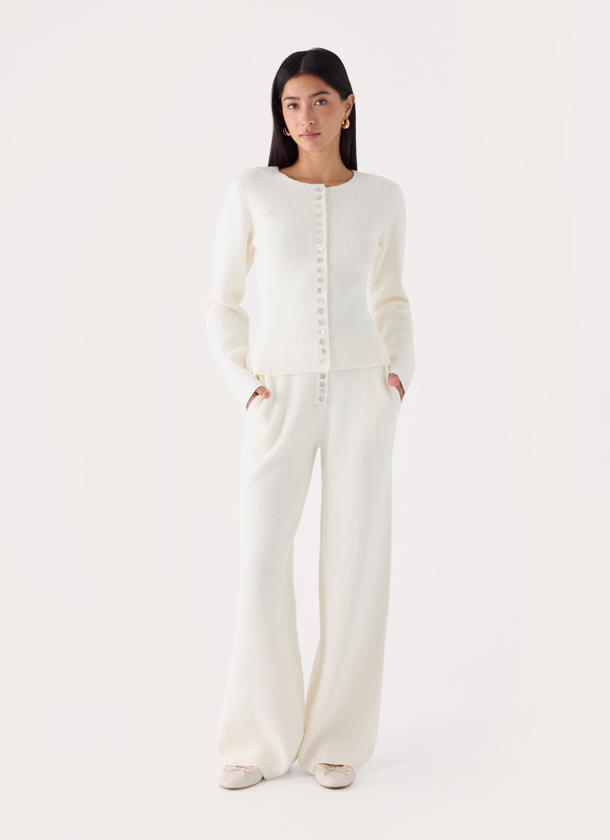Cauaria Button Low Rise Knit Pants