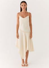 Cleosa Asymmetrical Midi Dress