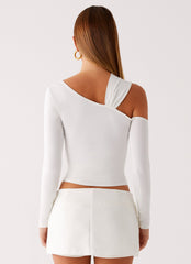 Cloud Kiss Asymmetric Long Sleeve Top