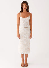 Crystal Clear Lace Midi Skirt