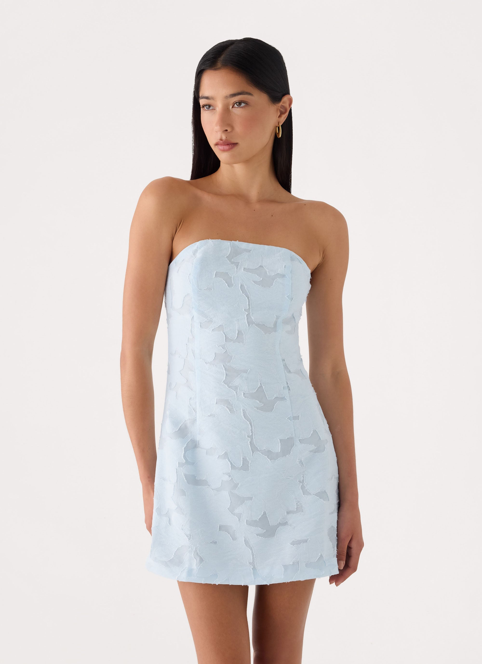 Della Lace Strapless Mini Dress