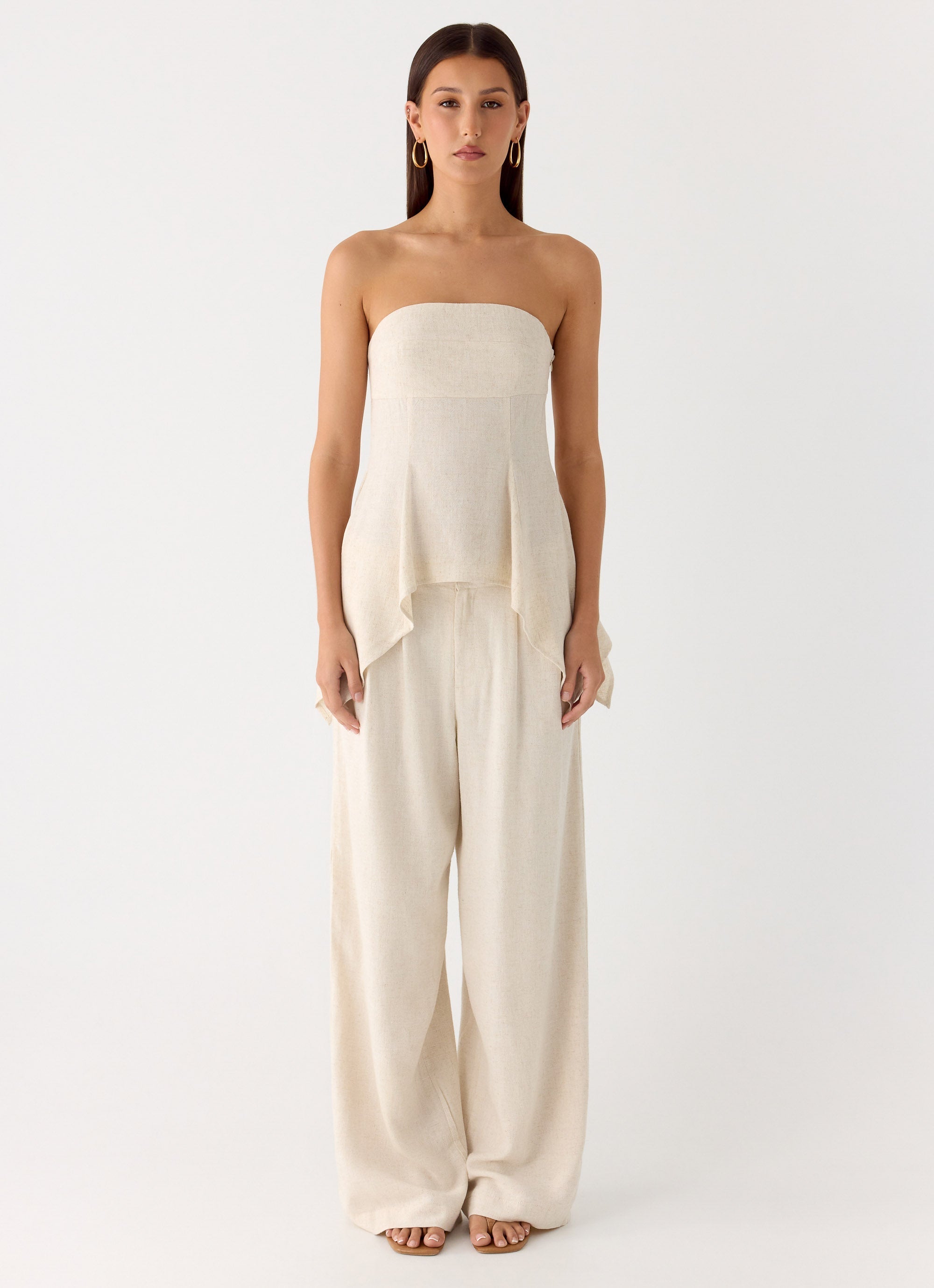 Delong Low Rise Linen Pants