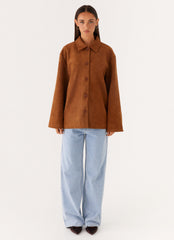 Devika Faux Suede Boxy Jacket