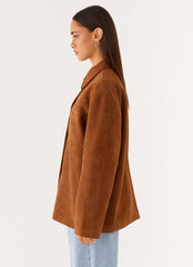 Devika Faux Suede Boxy Jacket